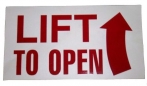 Lift To Open Decal